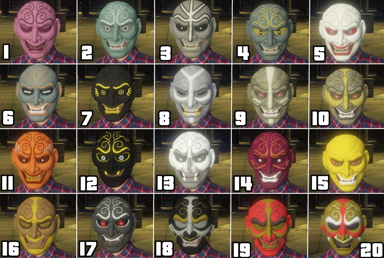 Máscara Oni de GTA 5 en línea de Halloween Etsy