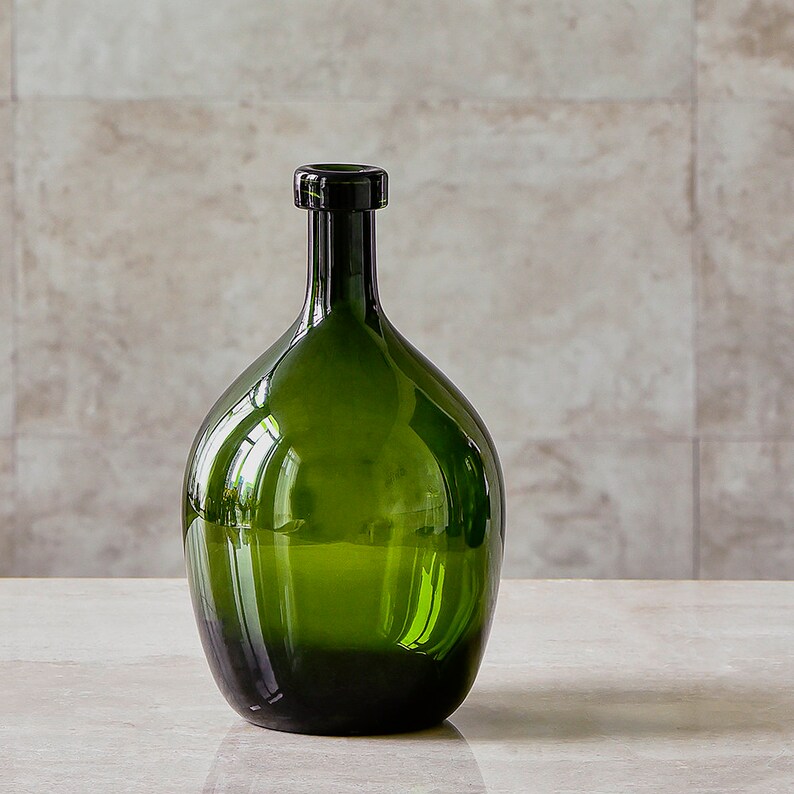 Recycled Glass Jug Vaseamber Jar Glass Vase Hololulu Brown Etsy