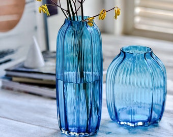 Color : Blue Vase Nordic Style Simple Stained Glass Home Decoration Decorative 