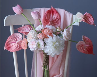 Silk flower arrangement, faux premium flower centerpiece, wedding bouquet for bridal,  real touch flower for home decor , mothers day gift,