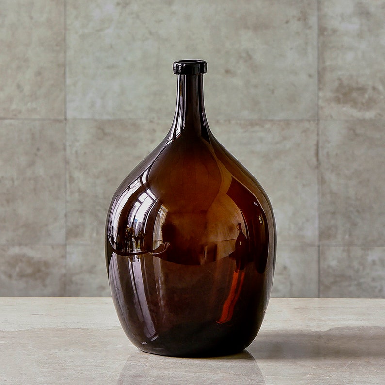 Recycled Glass Jug Vaseamber Jar Glass Vase Hololulu Brown Etsy