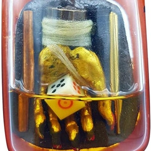 Top Edition Strong Effective Authentic Thai amulet MEA Kote Heng with Num Mun Prai Oil Lucky Holy Hand Gambling Luck Success grant wishes