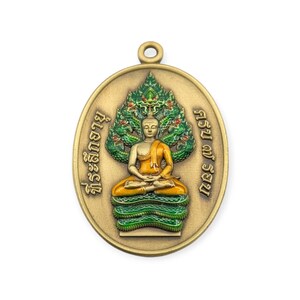 Thai amulet Phra Nakprok 7 Rob Lp Pong Wat Jang Lucky Buddha Charm Pendant Protection Wealth Genuine Authentic Holy Blessed Waterproof case