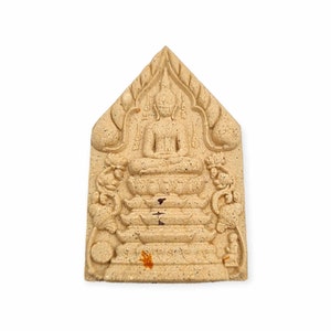 Thai amulet Phra Pong Putta Charoensap Lp Maha Sila BE 2566 with blessed gems Lucky Buddha Charm Pendant