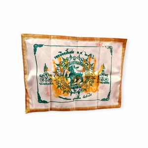Thai Amulett Singha Phayat Tuch Yantra Handdruck Lp Tanga Wat Banrai Glücksbringer Anhänger Echte Authentische Begrenzte Anzahl hergestellt