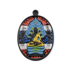 Thai amulet Phra Nakprok 7 Rob Lp Pong Wat Jang Lucky Buddha Charm Pendant Protection Wealth Genuine Authentic Holy Blessed Waterproof case