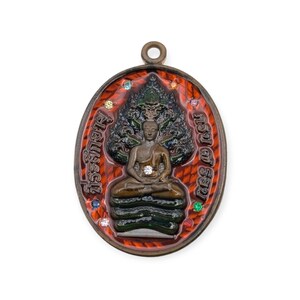 Thai amulet Phra Nakprok 7 Rob Lp Pong Wat Jang Lucky Buddha Charm Pendant Protection Wealth Genuine Authentic Holy Blessed Waterproof case