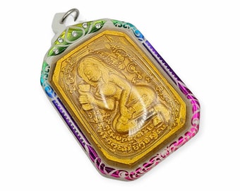 Thai Amulet Female Goddess Love Success Lucky Charm Pendant Gambling Casino with Maha Saneah Oil Genuine Holy Blessed Powerful Talisman