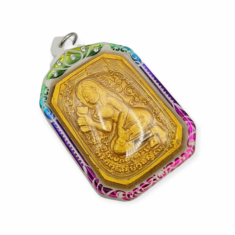 Thai Amulet Female Goddess Love Success Lucky Charm Pendant Gambling Casino with Maha Saneah Oil Genuine Holy Blessed Powerful Talisman image 1