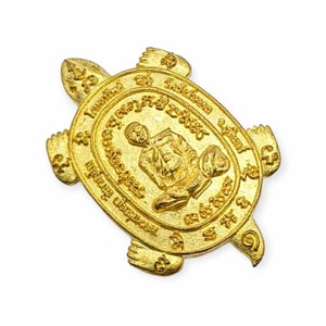 Thai amulet turtle lor boran Lp Ya Wat Sungmongkol 1st edition Wealth fetching Bring Lucky fortune genuine authentic with waterproof case