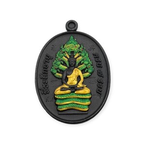 Thai amulet Phra Nakprok 7 Rob Lp Pong Wat Jang Lucky Buddha Charm Pendant Protection Wealth Genuine Authentic Holy Blessed Waterproof case