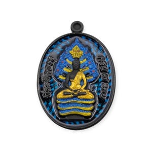 Thai amulet Phra Nakprok 7 Rob Lp Pong Wat Jang Lucky Buddha Charm Pendant Protection Wealth Genuine Authentic Holy Blessed Waterproof case