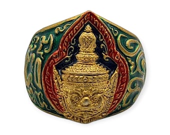 タイのお守りリング、タイアート、ユニークで希少、ナンクワック