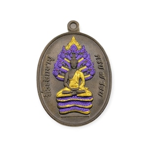 Thai amulet Phra Nakprok 7 Rob Lp Pong Wat Jang Lucky Buddha Charm Pendant Protection Wealth Genuine Authentic Holy Blessed Waterproof case