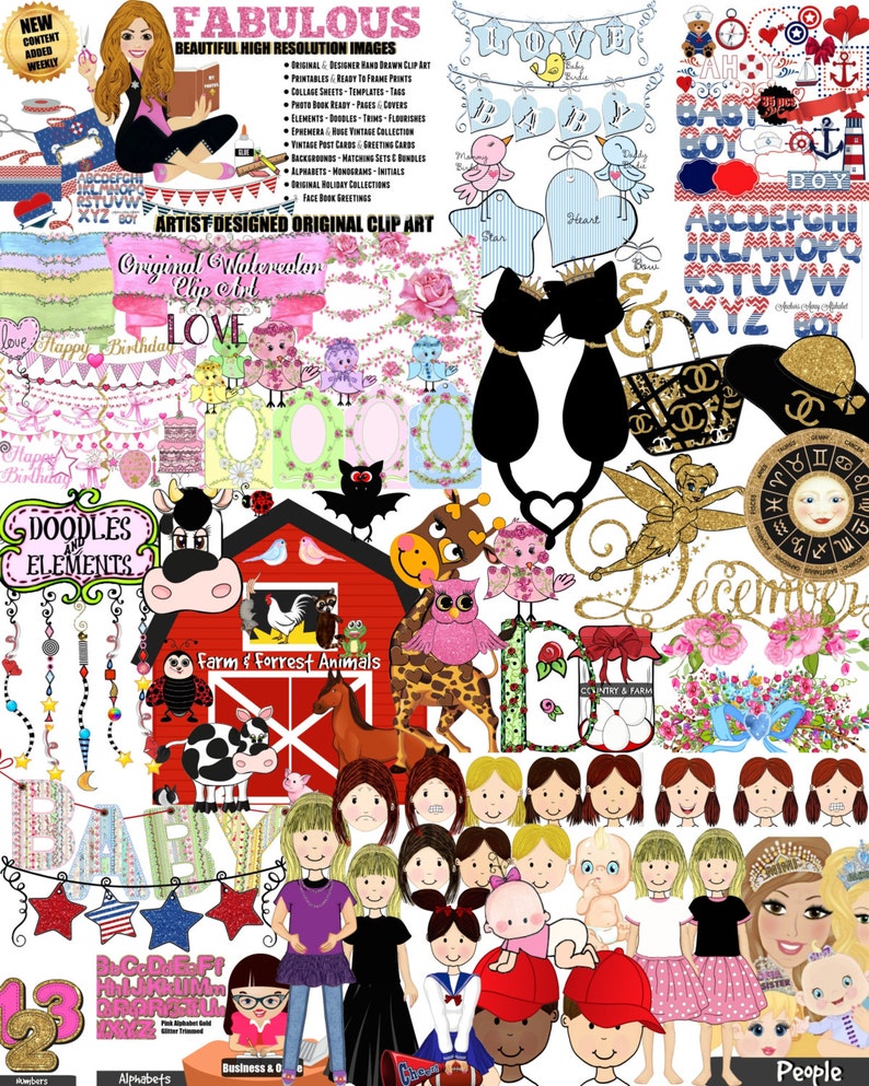 12 months calendar kit 36 images make a printable calendar or scrap book clip art headers collage sheet prints digital download clip art art collectibles ichigenn nishifunabashi com