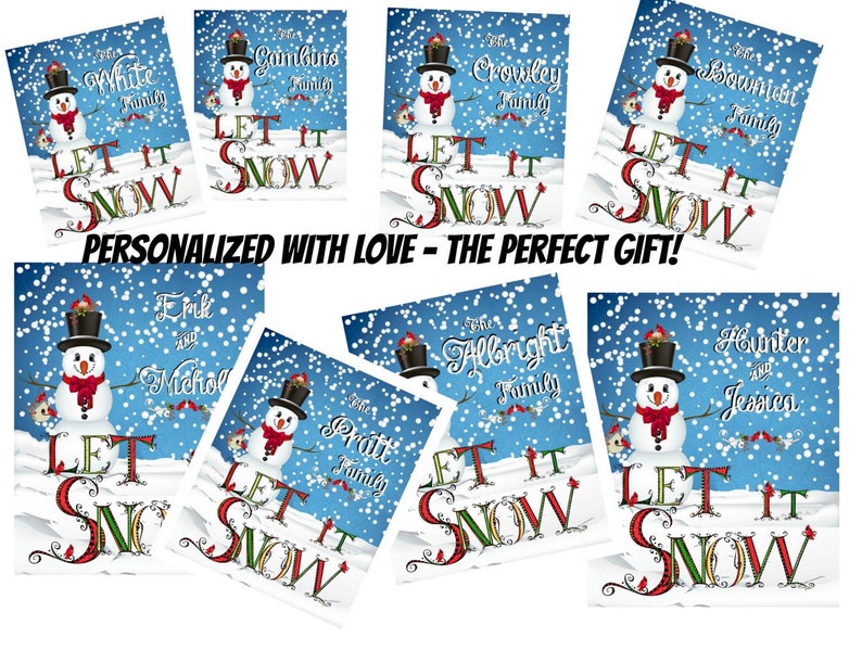 Instant Download Ready To Frame! PERSONALIZED SNOWMAN Christmas Print Perfect Gift