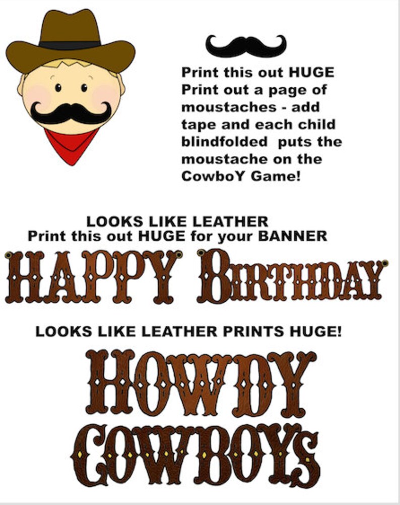 Decorations Fetes Danniversaire Garcon Mignon Bundle Cowboy Etsy