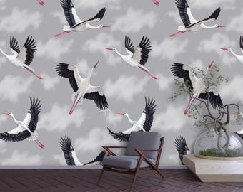 Luxury wallpaper: White cranes in the sky