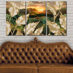 Vibrant Sunset Landscape: Multi Panel Wall Art for Nature Lovers