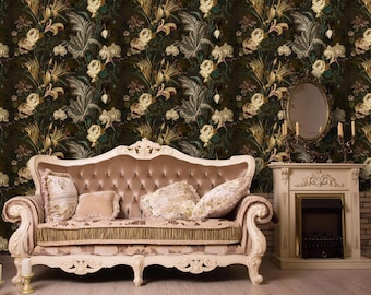 Vintage Floral Self-Adhesive Wallpaper: Removable Vinyl, Damage-Free