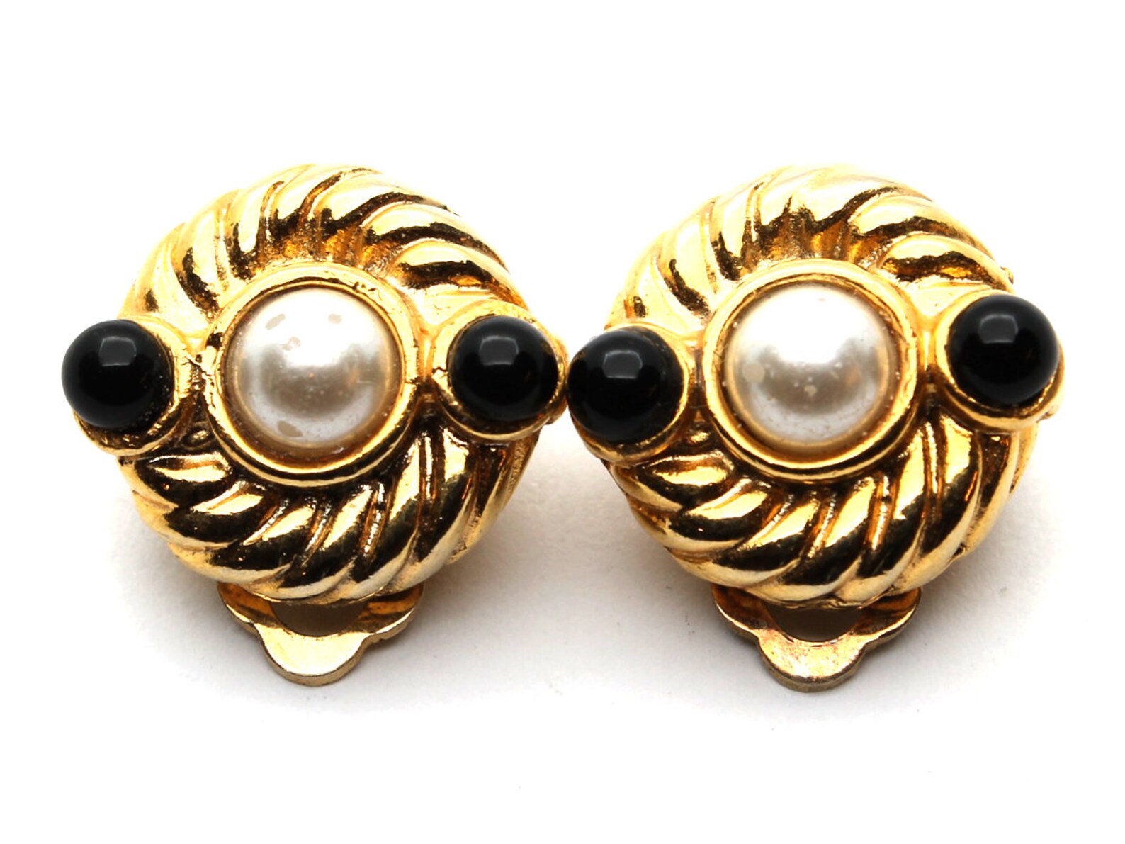 Vintage French Earrings Made in France Metal and Plastic Etsy