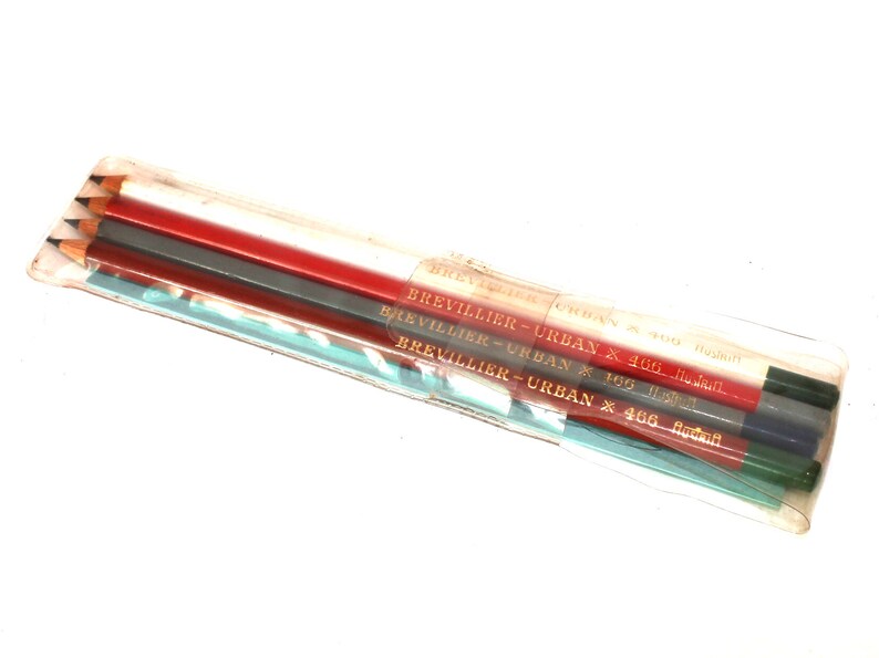 Retro Pencils Brevillier Products London Made in Austria Vintage Brevi-Bridge Pencils Sealed Box Benno Old 4 Colors Pencils Urban