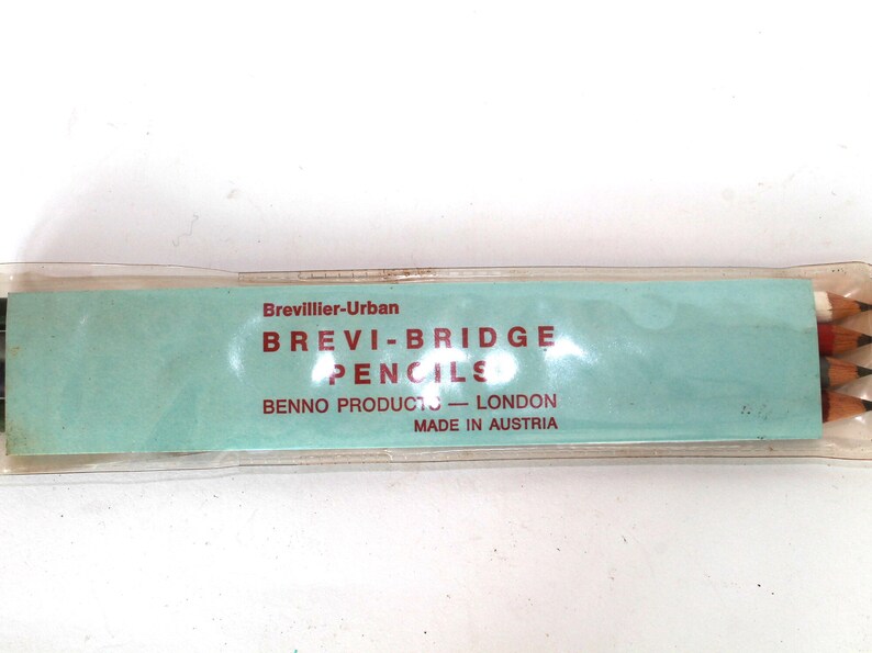 Retro Pencils Brevillier Products London Made in Austria Vintage Brevi-Bridge Pencils Sealed Box Benno Old 4 Colors Pencils Urban