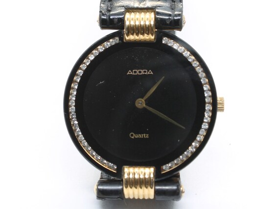knecht verkorten plakboek Vintage Adora Watch Made in Swiss Quartz Adora Watch Black | Etsy