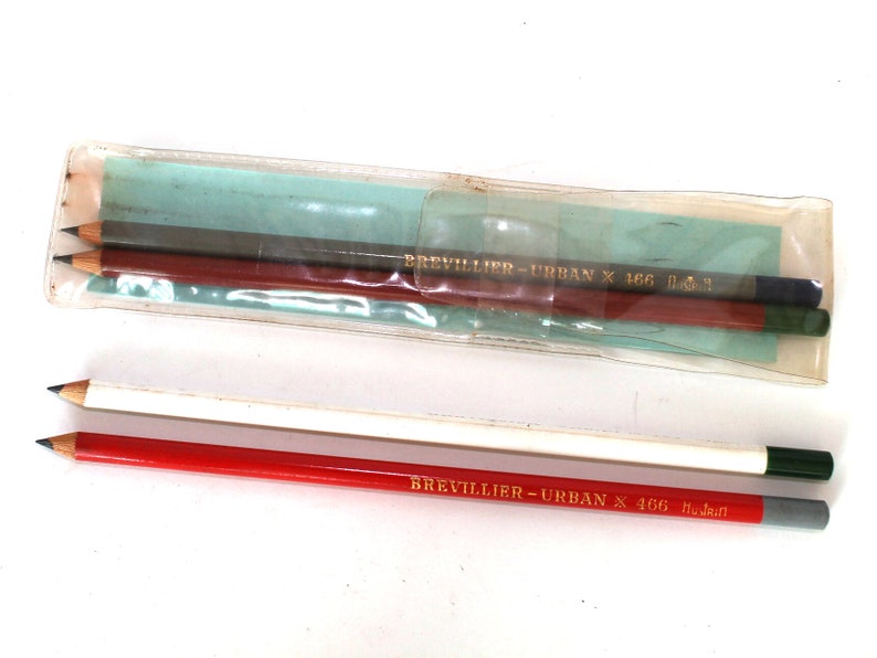 Retro Pencils Brevillier Products London Made in Austria Vintage Brevi-Bridge Pencils Sealed Box Benno Old 4 Colors Pencils Urban