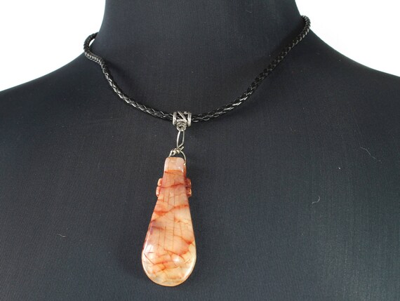 Agate Necklace Bracelet Agate Crystals Minerals Agate Necklace Pendant Agate Dragon Veins Necklace Brown Dragon Veins Agate Necklace