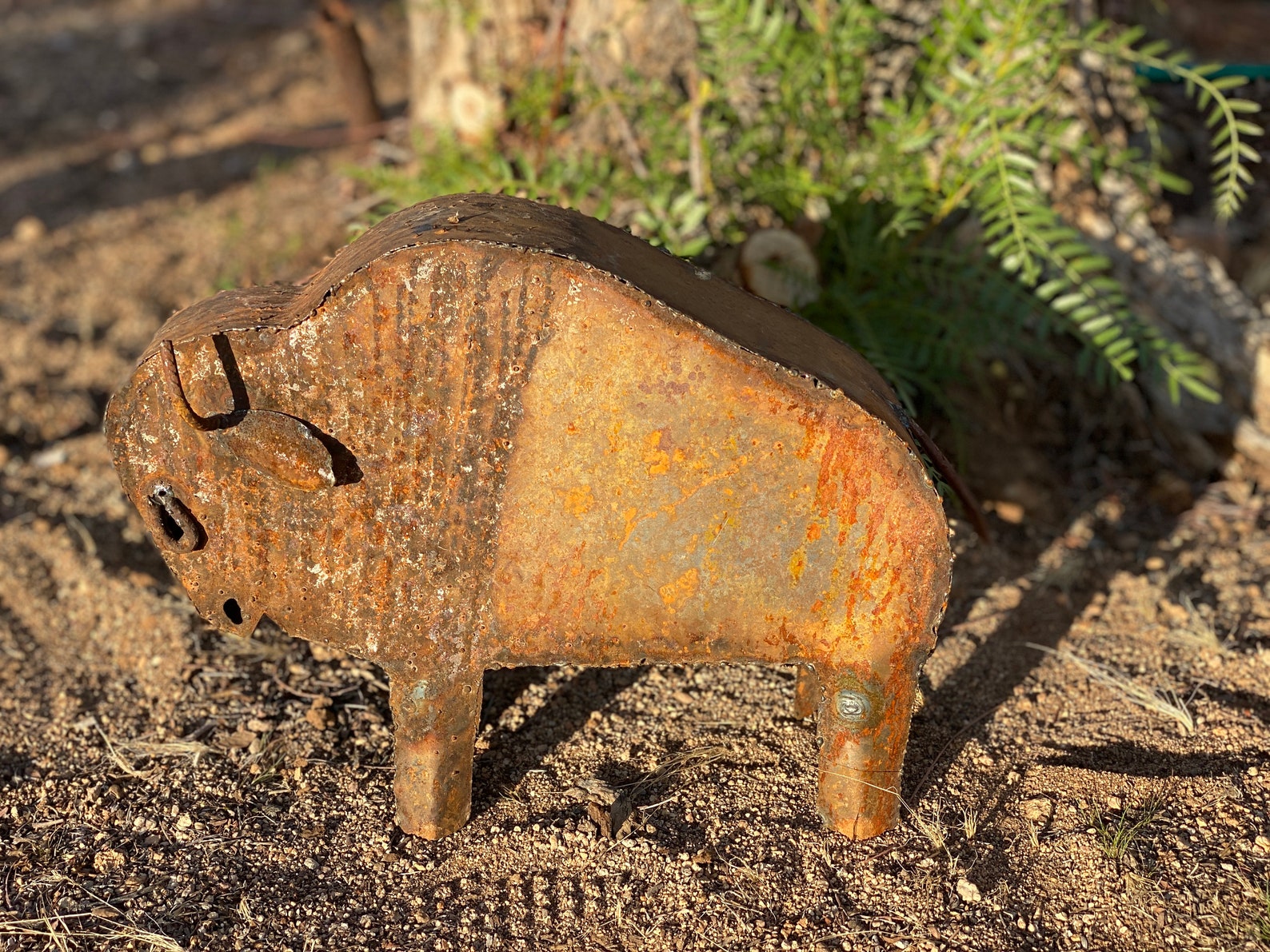 Handcrafted Rusty Metal Buffalo Bison Mexican Yard Art Metal Etsy
