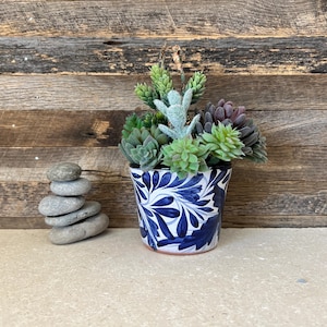 Handcrafted Clay Talavera Planter Pot Colorful Hand Painted Mexican Clay Pottery