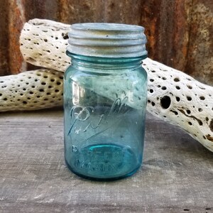 Vintage Teal Ball Perfect Mason 5 Porcelain Ceramic Zinc Lid OR Set of 2 Ball Perfect Mason 2 Jars With NO Lids