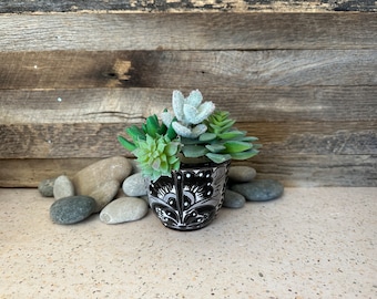 TINY MINI Hand Painted Planter Handcrafted Talavera Planter Pot Colorful Mexican Clay Pottery