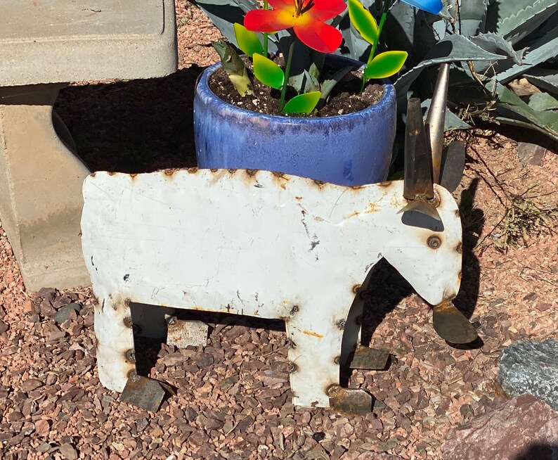 Adorable Metal Yard Art Rustic Goat Lawn Decoration Etsy