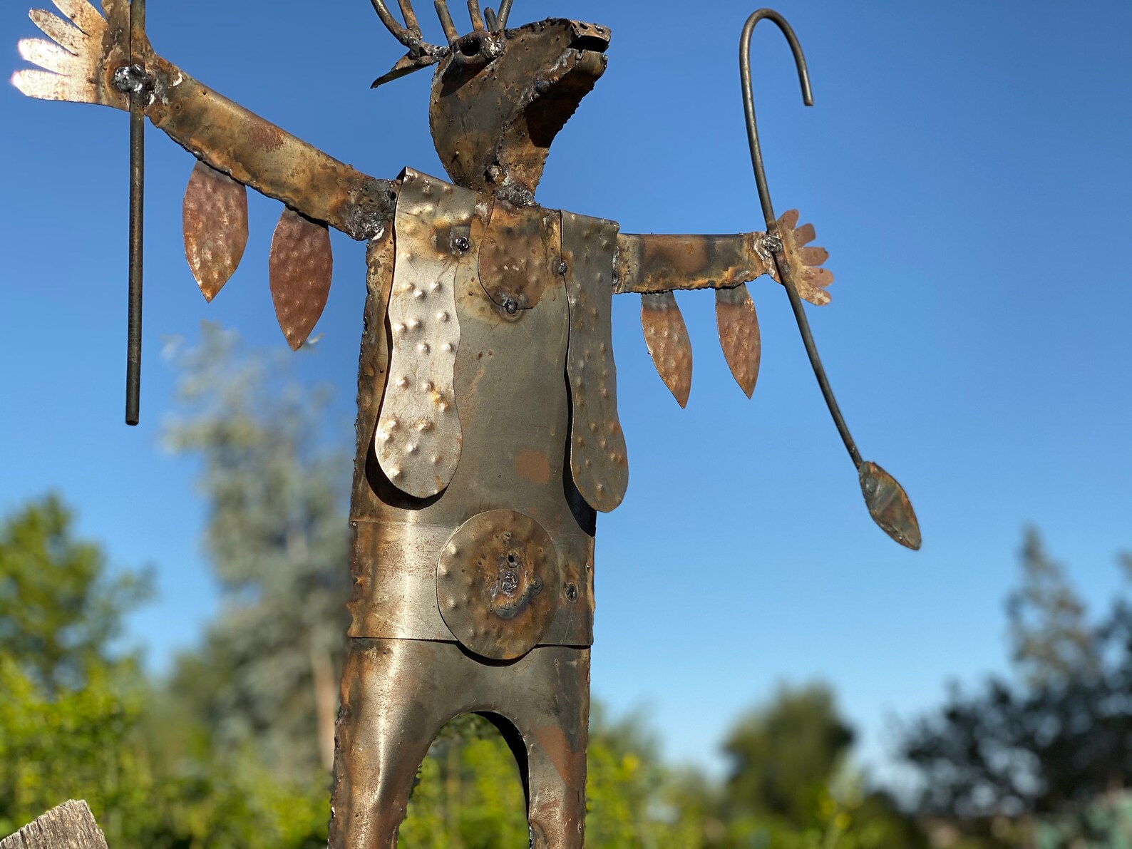 Rustic Metal Deerhead Shaman Metal Yard Art Native American Etsy
