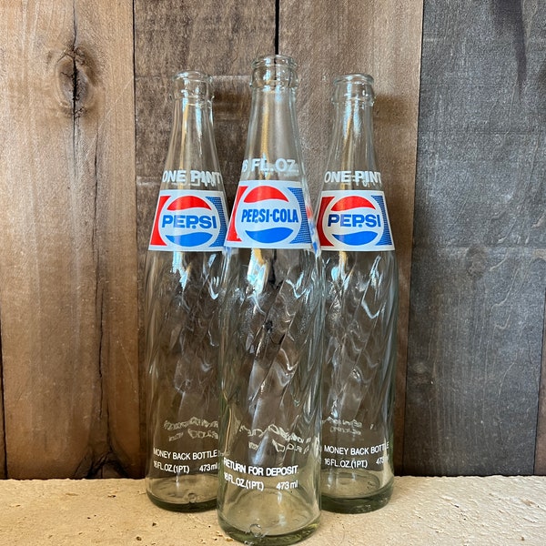 Glass Pepsi Bottle Etsy