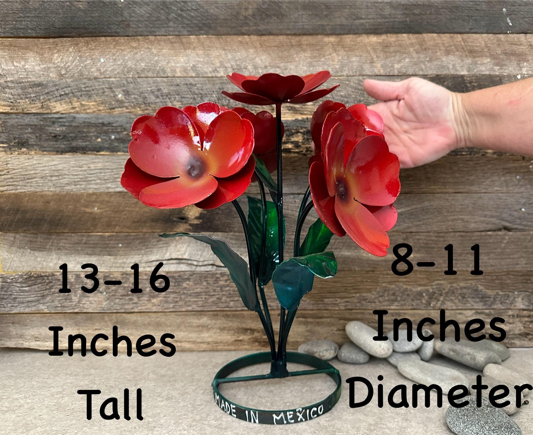 Rustic Handcrafted Vibrant Metal Flowers Mini Metal Bouquet