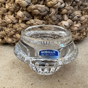 Vintage Gorham Crystal Candlestick Holder Leaded Crystal Candle Holder Gorham Crystal Vintage Crystal