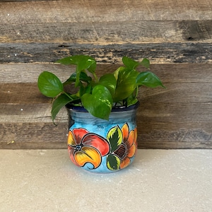 Handcrafted Talavera Planter Pot Colorful Hand Painted Mexican Clay Pottery