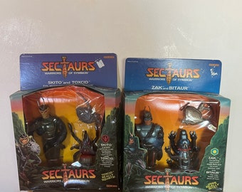 Figurine Sectaurs Warriors of Symbion Zak et Bitaur Coleco 1985