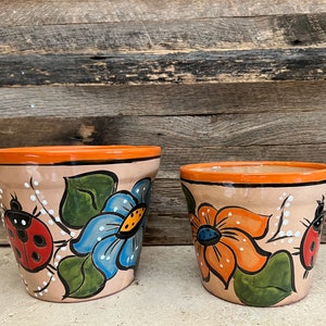 Hand Painted Talavera Planter: Colorful Mexican Pottery, Imperfect Charm