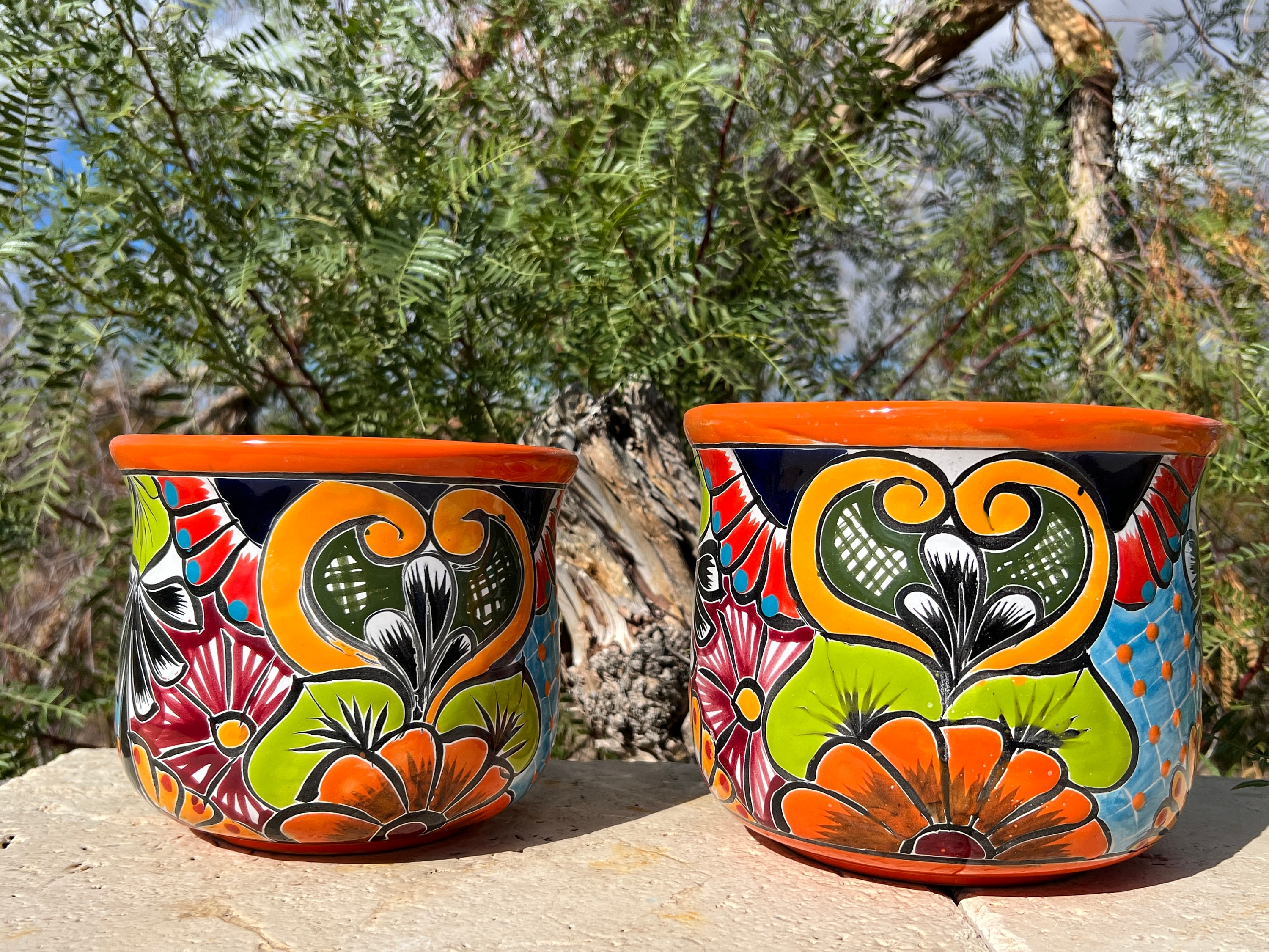 Handcrafted Talavera Planter MINI SMALL Pot Colorful Hand Painted