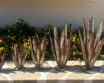 SPECIAL! Flawed Discounted Handcrafted Rustic Metal Agave Arizona Landscape Art Desert Cactus Metal Yard Art