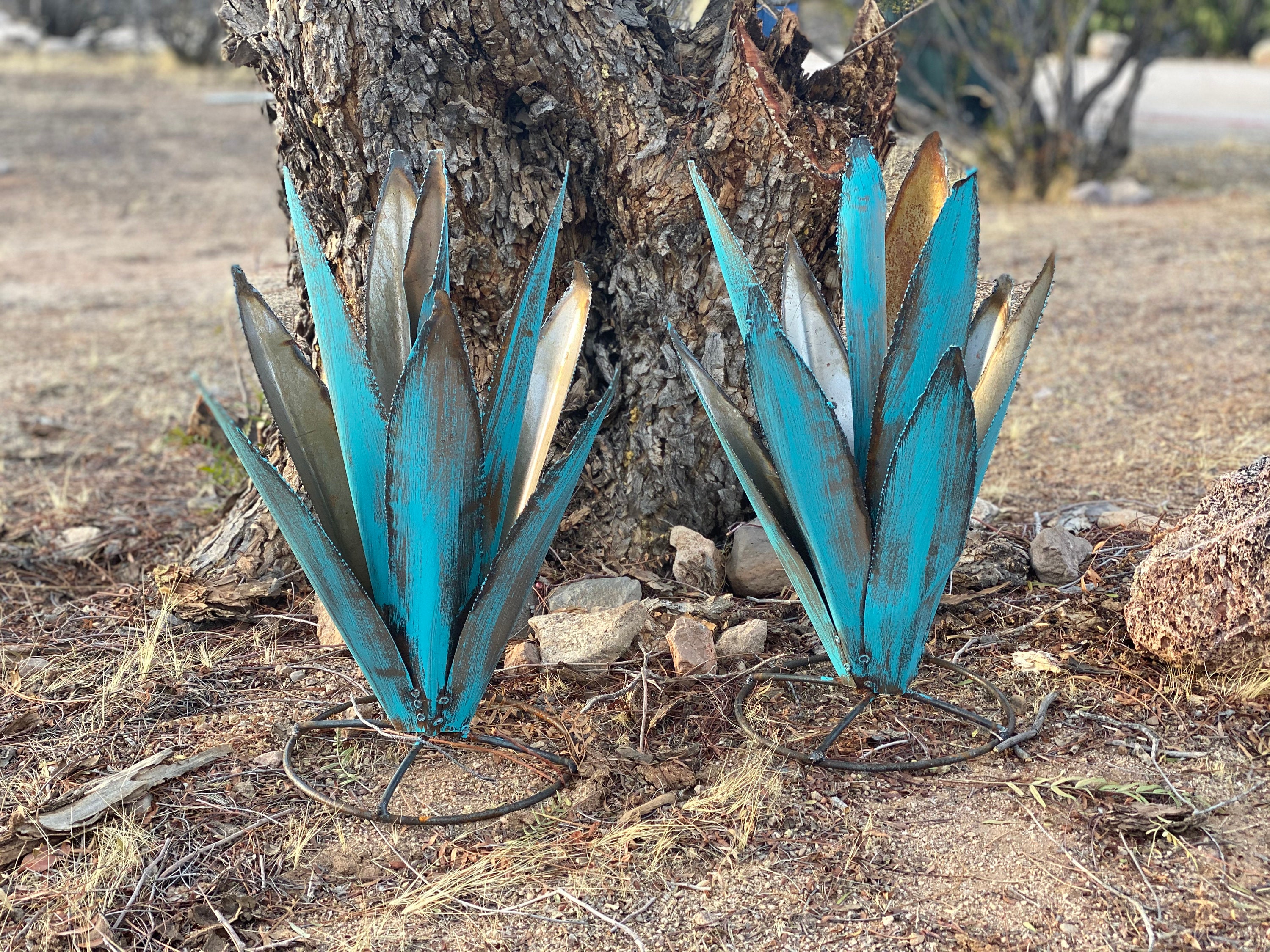 Metal Agave Yard Art Arizona Landscape Art Desert Cactus Metal Yard Art