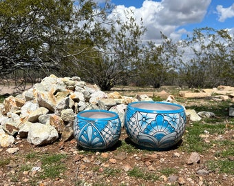 Hand Painted Handcrafted Talavera Clay Planter Pot Colorful Hand Painted