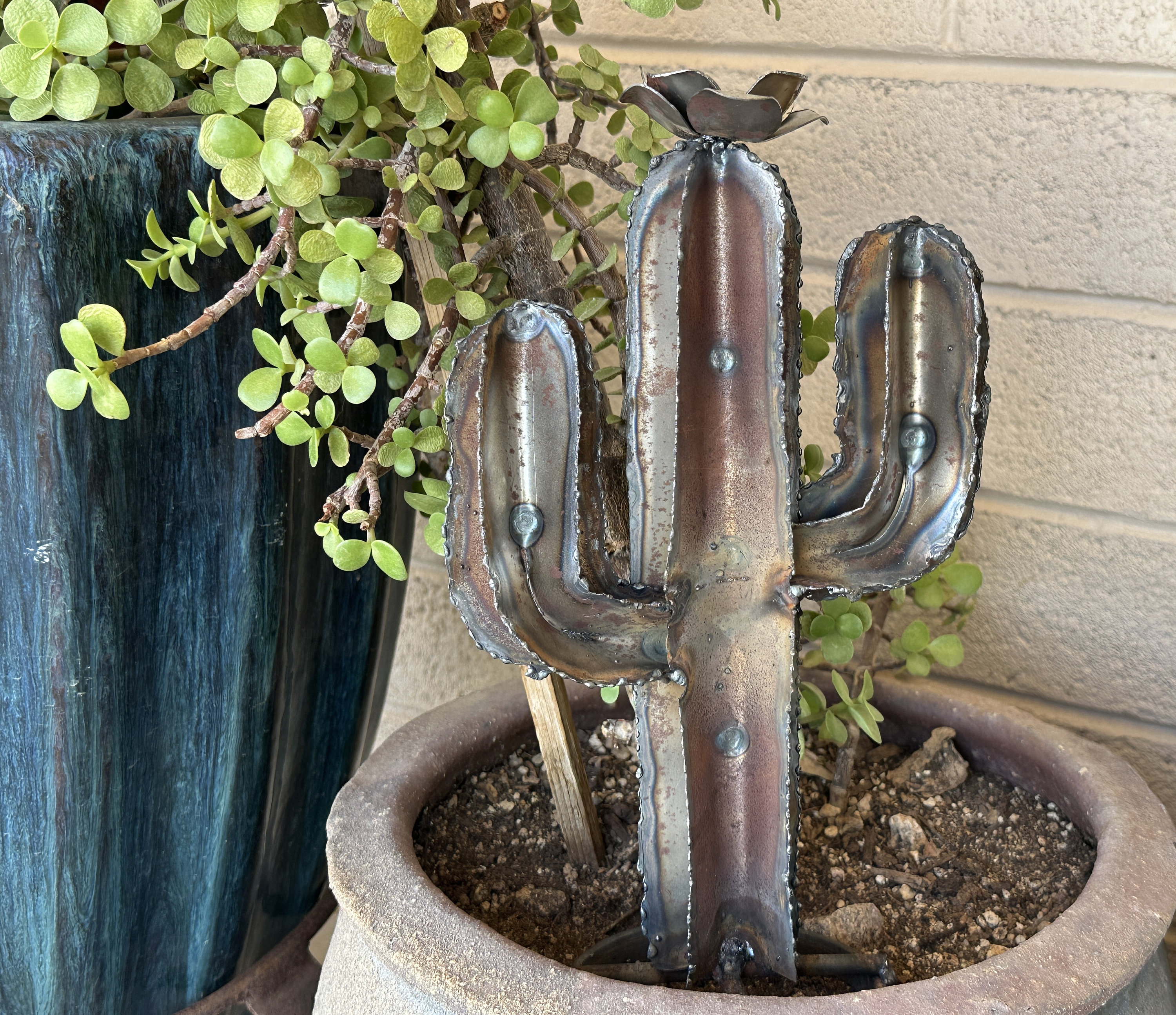 Broche Magnétique Cactus Saguaro - Alliage Ton Or - Fait Main Aux USA - Style Western