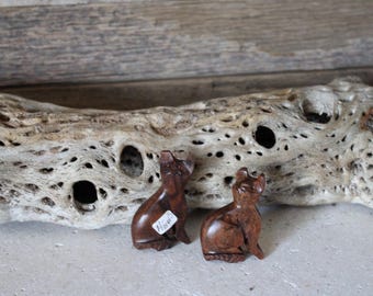 手彫りアイアンウッド動物置物 2個セット - Etsy 日本