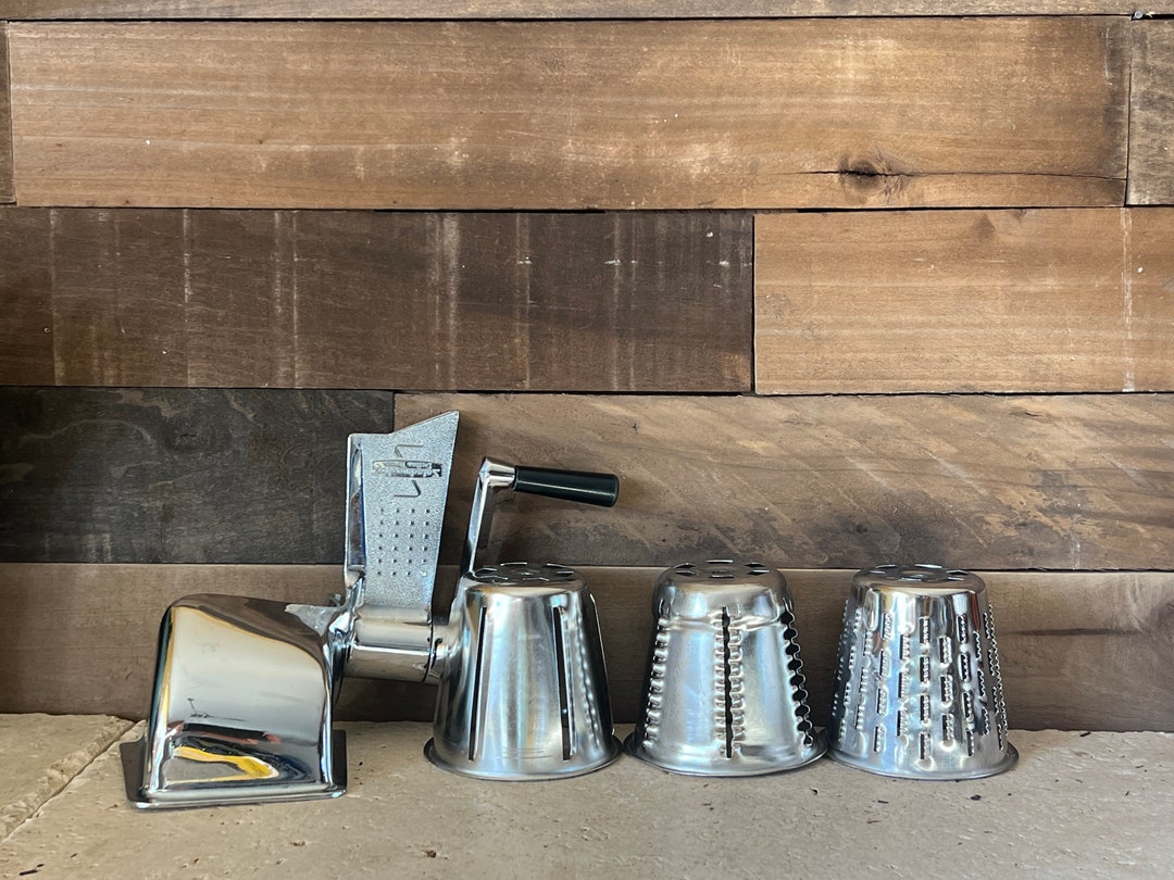 Vintage Saladmaster Food Processor Hand Crank and 3 Cones Etsy