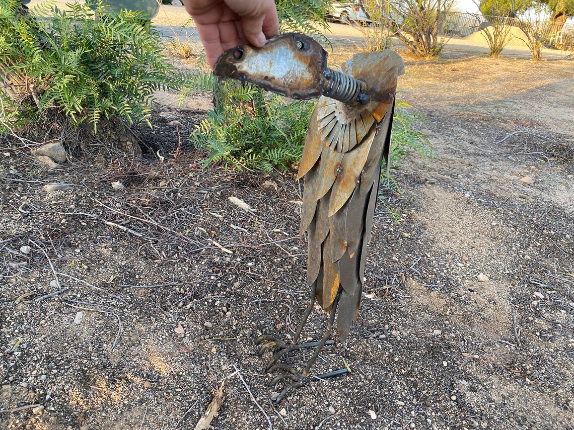 Rustic Handcrafted Metal Desert Vulture Buzzard Metal Yard Art Etsy